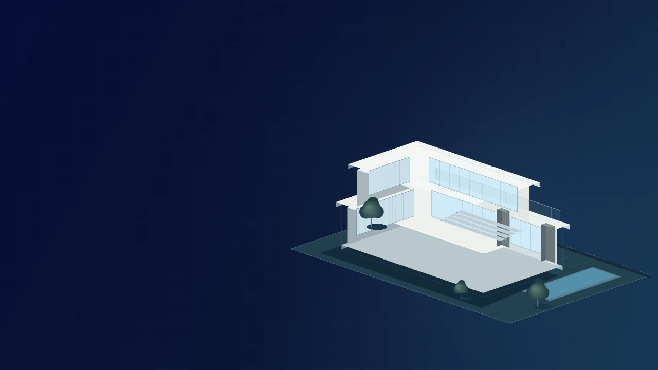 Architectural concept illustration of a modern villa